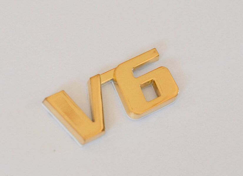 LUXURY 24K Gold Plated V6 Car Badge / Emblem