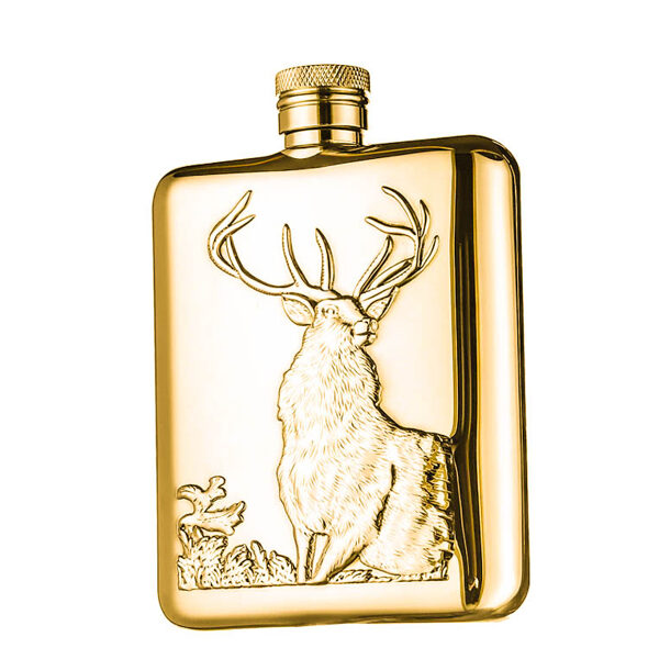 LUXURY 24K Gold Plated HONEST Hip Flask 6oz