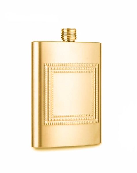 LUXURY 24K Gold Plated Hip Flask 8oz